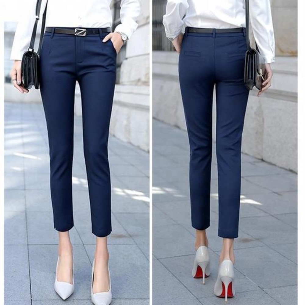 Navy business casual office cropped pants/trousers